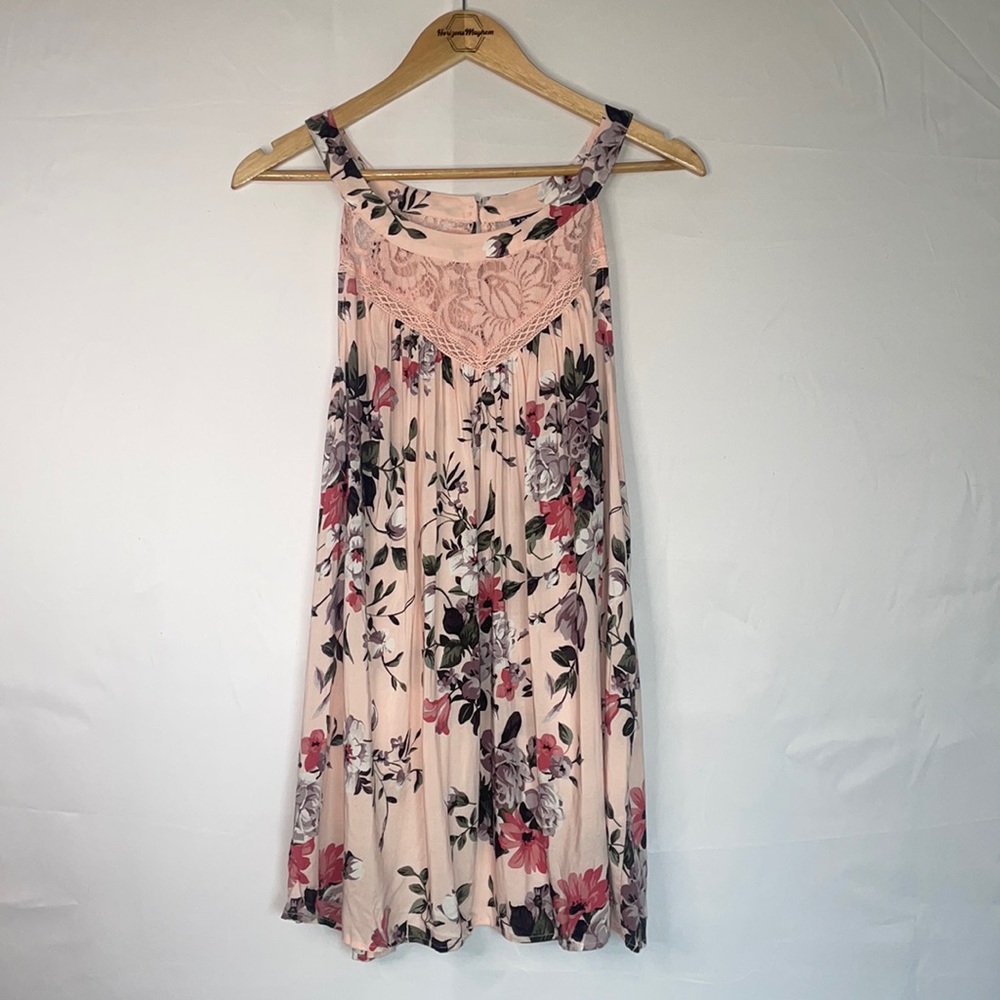 Torrid Challis Lace Trim Goddess Neck Tank